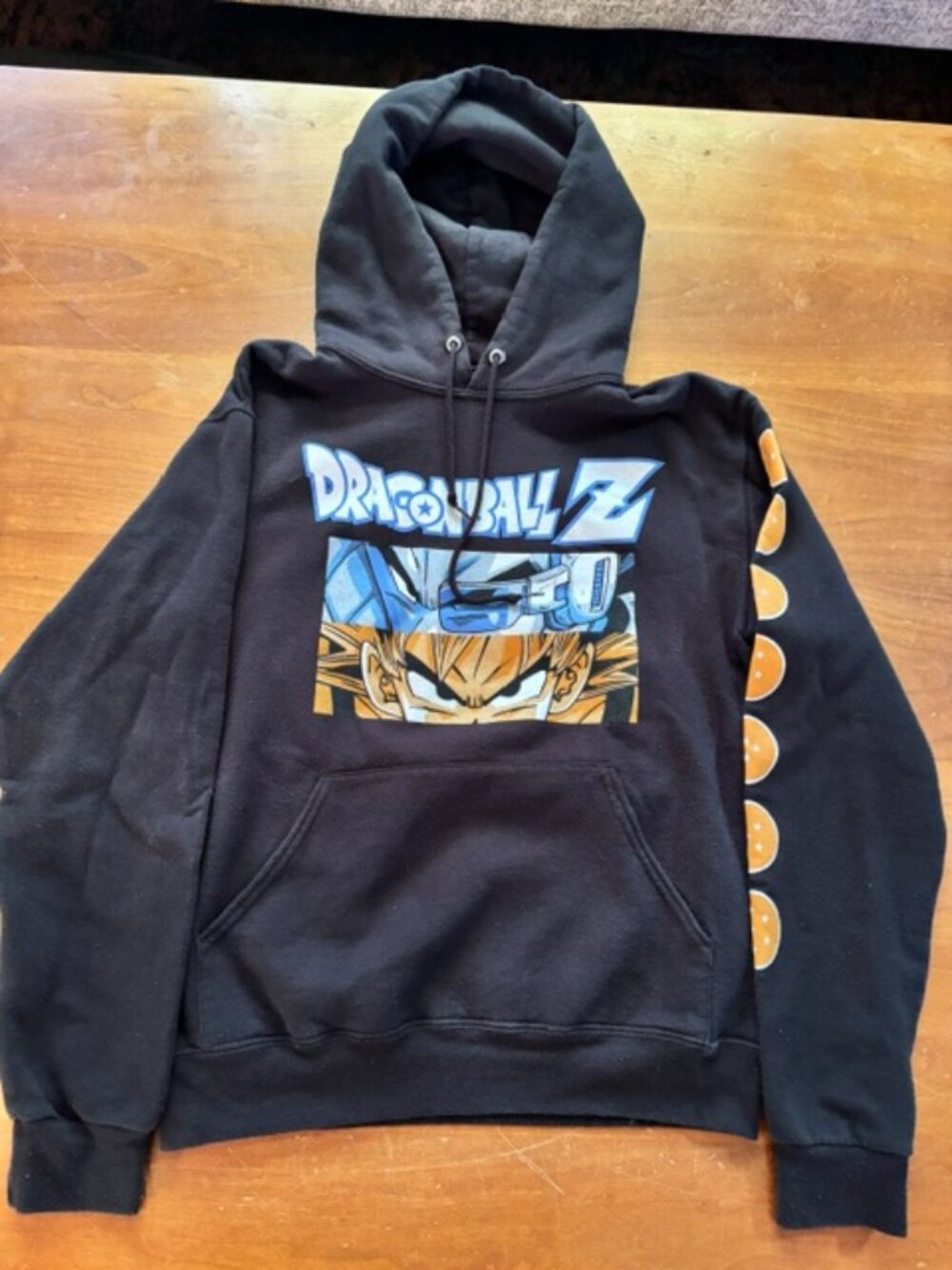 Unisex adult S Dragonball Z black graphic hooded sweatshirt